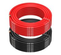 MMOBIEL Fil Électrique Câble en Cuivre Étamé - 2 Fils Séparés Rouge et Noir Chacun pour Drones, Imprimantes 3D, Batteries, Fils de Haut-parleurs, Bandes de Led (10 Awg, 10m)