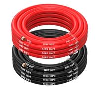 MMOBIEL Fil Électrique Câble en Cuivre Étamé - 2 Fils Séparés Rouge et Noir Chacun pour Drones, Imprimantes 3D, Batteries, Fils de Haut-parleurs, Bandes de Led (6 Awg, 2,5m)