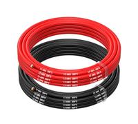 MMOBIEL Fil Électrique Câble en Cuivre Étamé - 2 Fils Séparés Rouge et Noir Chacun pour Drones, Imprimantes 3D, Batteries, Fils de Haut-parleurs, Bandes de Led (12 Awg, 2,5m)