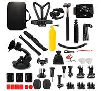 MMOBIEL Kit d'accessoires 50 en 1 pour caméra d'action Compatible avec GoPro Hero 11 10 9 8 7 6 5 4, GoPro Max, Fusion, DJI Osmo Action, AKASO, Insta 360, etc. - Comprend Un Support de tête de caméra