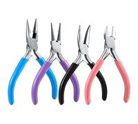 MMOBIEL Kit d'Outils 4 Pièces - Pinces à Bijoux, à Nez Long, Court et pour Chaînes, Coupe-Fils - Outils de Bricolage pour la Réparation de Bijoux