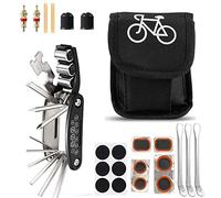 MMOBIEL Kit d'Outils de Réparation de Pneus de Vélo - 16 Outils Multifonctionnels en 1 - Leviers de Réparation de Pneus - Kit Complet de Réparations - Sac à Outils