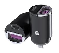 MMOBIEL Lot de 2 chargeurs de voiture USB-C - Adaptateur USB 45 W - Charge rapide - Chargeur USB-C ultra compact pour iPhone 16 15 14 13 Pro Max, Samsung S24 S23 S22