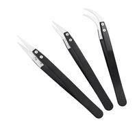 MMOBIEL Lot de 3 pointes en céramique - Pince à souder droite incurvée - Résistante à la chaleur - 1600 °C / 3000 F - Pour réparations électroniques, bijoux, ordinateurs, travaux de soudure de