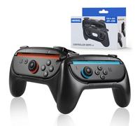 MMOBIEL Poignées pour Nintendo Switch 2 Lot de 2 Grips Ergonomiques Antidérapants pour Joy-Con Manettes - Confort Amélioré, Prise Optimale & Contrôle Précis - Faciles à Fixer - Noir