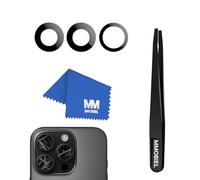 MMOBIEL Remplacement de la Lentille de la Caméra Arrière Compatible avec iPhone 16 Pro/16 Pro Max - Vitre de la Caméra Arrière - IN olle, pincettes et Chiffon