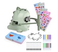 MMOBIEL Robot de Dessin pour Enfants Jouet Éducatif Interactif avec 100 Cartes de Dessin, Guide Vocal, 12 Feutres Colorés & Batterie USB-C - Cadeau Créatif pour Filles (Vert)