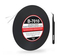 MMOBIEL Ruban Adhésif Double-Face 1mm, 50m - Noir Ruban de Montage avec Adhésif Acrylique Puissant pour la Réparation d’Écrans LCD, Téléphone, Tablette, Ordinateur Portable - Pince à Épiler Incluse