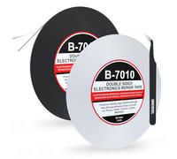 MMOBIEL Ruban Adhésif Double-Face 2x2mm, 50m - Noir/Blanc Ruban Montage avec Adhésif Acrylique Puissant pour Réparation d’Écrans LCD, Téléphone, Tablette, Ordinateur Portable - Pince à Épiler Incluse