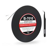MMOBIEL Ruban Adhésif Double-Face 4mm, 50m - Noir Ruban de Montage avec Adhésif Acrylique Puissant pour la Réparation d’Écrans LCD, Téléphone, Tablette, Ordinateur Portable - Pince à Épiler Incluse