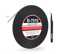 MMOBIEL Ruban Adhésif Double-Face 5mm, 50m - Noir Ruban de Montage avec Adhésif Acrylique Puissant pour la Réparation d’Écrans LCD, Téléphone, Tablette, Ordinateur Portable - Pince à Épiler Incluse