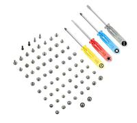 MMOBIEL Set de Vis pour iPhone 13 - Kit Complet de Remplacement et Réparation - Inclut Vis de Fond à Pentalobe Noir, Argent et 4 Tournevis