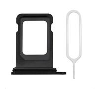 MMOBIEL Support Carte SIM Compatible avec iPhone 12 Mini - Remplacement Support de Tiroir Carte SIM - Outil Éjection SIM Inclus et Anneau en Caoutchouc Imperméable - Noir
