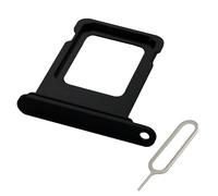 MMOBIEL Support Carte SIM Compatible avec iPhone 13 - Remplacement Support de Tiroir Carte SIM - Outil Éjection SIM Inclus et Anneau en Caoutchouc Imperméable - Noir