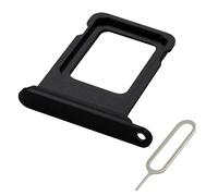 MMOBIEL Support Carte SIM Compatible avec iPhone 15/15 Plus - Remplacement Support de Tiroir Carte SIM - Outil Éjection SIM Inclus et Anneau en Caoutchouc Imperméable - Noir