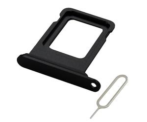 MMOBIEL Support Carte SIM Compatible avec iPhone 15/15 Plus - Remplacement Support de Tiroir Carte SIM - Outil Éjection SIM Inclus et Anneau en Caoutchouc Imperméable - Noir