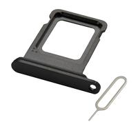 MMOBIEL Support Carte SIM Compatible avec iPhone 15 Pro/15 Pro Max - Remplacement Support de Tiroir Carte SIM - Outil Éjection SIM Inclus et Anneau en Caoutchouc Imperméable - Noir