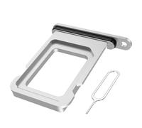 MMOBIEL Support Carte SIM Compatible avec iPhone 17 Pro / 17 Pro Max - Remplacement Support de Tiroir Carte SIM - Outil Éjection SIM Inclus et Anneau en (Argent)