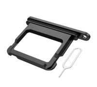 MMOBIEL Support Carte SIM Compatible avec iPhone 17 - Remplacement Support de Tiroir Carte SIM - Outil Éjection SIM Inclus et Anneau en Caoutchouc Imperméable - (Noir)