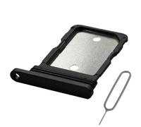 MMOBIEL Support Carte SIM Double Compatible avec Google Pixel 7a - Remplacement Support de Tiroir Carte Dual SIM - Outil Éjection SIM Inclus et Anneau en Caoutchouc Imperméable - Noir