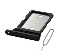 MMOBIEL Support Carte SIM Double Compatible avec Google Pixel 8a - Remplacement Support de Tiroir Carte Dual SIM - Outil Éjection SIM Inclus et Anneau en Caoutchouc Imperméable - Noir