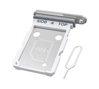 MMOBIEL Support Carte SIM Double Compatible avec Samsung Galaxy S26 - Remplacement Support de Tiroir Carte Dual SIM - Outil Éjection Inclus et Anneau en Caoutchouc Imperméable - Argent