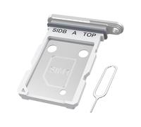MMOBIEL Support Carte SIM Double Compatible avec Samsung Galaxy S26 - Remplacement Support de Tiroir Carte Dual SIM - Outil Éjection Inclus et Anneau en Caoutchouc Imperméable - Blanc
