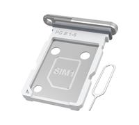 MMOBIEL Support Carte SIM Double Compatible avec Samsung Galaxy S26 Ultra - Remplacement Support de Tiroir Carte Dual SIM - Outil Éjection Inclus et Anneau en Caoutchouc Imperméable - Argent