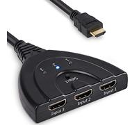 MMOBIEL Switch (commutateur) 3 Ports HDMI en 1 Full HD (1080p) avec câble 50 cm, Compatible avec PS4 / Xbox One/Switch