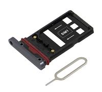 MMOBIEL Tiroir Carte Dual Sim de Rechange Compatible avec Huawei Mate 20 Pro 2018 - INCL. Joint en Caoutchouc et l'épingle SIM - Support Carte SIM - Noir