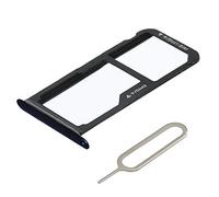 MMOBIEL Tiroir Carte Dual Sim de Rechange Compatible avec Huawei P Smart 2019 INCL. l'épingle SIM - Support Carte SIM - Noir