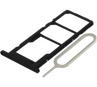 MMOBIEL Tiroir Carte Dual SIM de Rechange Compatible avec Samsung Galaxy A02s 2021 - Support Carte et Épingle - Noir