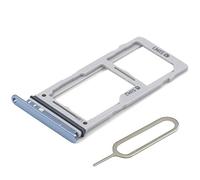 MMOBIEL Tiroir Carte Dual Sim de Rechange Compatible avec Samsung Galaxy S10 / S10 Plus 2019 - INCL. Joint en Caoutchouc et l'épingle SIM - Support Carte SIM - Bleu