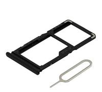MMOBIEL Tiroir Carte Dual Sim de Rechange Compatible avec Xiaomi Note 7 / Redmi Note 7 Pro INCL. l'épingle SIM - Support Carte SIM - Noir