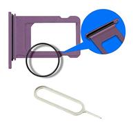 MMOBIEL Tiroir Carte Sim de Rechange Compatible avec iPhone 11 2019 INCL. l'épingle SIM - Support Carte SIM - Violet
