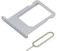 MMOBIEL Tiroir Carte Sim de Rechange Compatible avec iPhone 5S/SE 2016 INCL. l'épingle SIM - Support Carte SIM - Argent