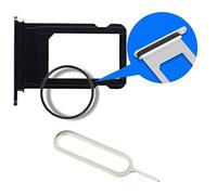 MMOBIEL Tiroir Carte SIM de Rechange Compatible avec iPhone 7 2016 - Inclus Joint en Caoutchouc et l'Épingle - Support Carte - Noir