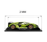 MMOC Vitrine en acrylique pour Lego 42115 Technic Lamborghini Sián FKP 37 voitures de course, capot de protection, protection contre la poussière, miniatures, modélisme (2 mm)