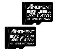 MMOMENT Lot de 2 cartes microSDXC 256 Go U3/A1/V30/adaptateur SD inclus (jusqu'à 100 Mo/s)