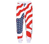 MMOOVV Pantalon de sport pour homme avec motif drapeau américain avec mousse, Rouge, XXL