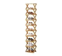 MMOU Étagère à Chaussures Pliable, Étroite avec 10 Étagères, Bois, Gain de Place, pour Entrée, Couloir, Chambre (Color : Wood color , Size : 26*26*159 )