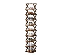 MMOU Etagere Rangement Chaussures Pliable Étagère à Chaussures Étroite avec 10 Étagères, Etagere Chaussure Bois, Gain de Place, pour Entrée, Couloir, Chambre (Color : Brown, Size : 26 * 26 * 159)