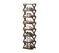MMOU Etagere Rangement Chaussures Pliable Étagère à Chaussures Étroite avec 10 Étagères, Etagere Chaussure Bois, Gain de Place, pour Entrée, Couloir, Chambre (Color : Brown, Size : 26 * 26 * 122)