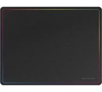 MMP124 Tapis de Souris de Jeu 360 x 260 mm,Bord Arc-en-Ciel,Base antidérapante en Caoutchouc Naturel,Surface nanotextile de Haute précision,Tapis de Souris Flexible,Noir
