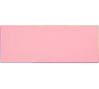 MMP224 Tapis de Souris de Jeu XXL 880 x 330 mm, Bords Arc-en-Ciel, Base antidérapante en Caoutchouc Naturel, Surface nanotextile de Haute précision, Tapis de Souris Flexible, Rose