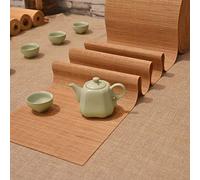 MMQGQ Chemin De Table en Bambou De Style Japonais, Napperon Tissé à La Main, Napperons De Table Basse De Cuisine à La Maison Antidérapants, Couleur Bois Naturel(Size:30×150cm)