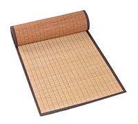 MMQGQ Runner De Table en Bambou Naturel avec Bordure De Tissu Marron, Simples Tapis De Table en Isolation Thermique à La Main, Napperons Lavables pour Tissu De Table à Manger(Size:40×210cm)