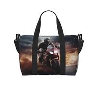 MMSJSBVY Antelope Canyon Sac fourre-tout de voyage unisexe, résistant à l'eau, sac de gym de fin de semaine, grande capacité, bandoulière réglable, Man Ride a Motorcycle, Taille unique