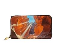 MMSJSBVY Astronaut Landing On The Moon Portefeuille en cuir avec fermeture éclair pour femme, Antelope Canyon., Taille unique