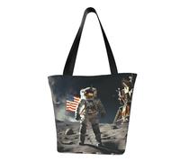 MMSJSBVY Astronaut Landing On The Moon Sac à main pour femme, sac fourre-tout, grande capacité, adapté pour le shopping, la plage et le fitness, Astronaute atterrissant sur la lune, Taille unique